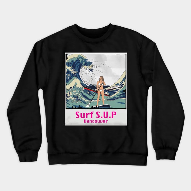 8ts Surfs SUP Crewneck Sweatshirt by kewlwolf8ts